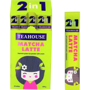 Матча латте Teahouse 2 в 1 в стиках 10 шт x 10 г (4820209840964) лучшая модель в Днепре