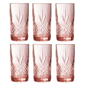 Набір високих склянок Luminarc Зальцбург Pink 6 шт х 380 мл (P9166/1) ТОП в Дніпрі