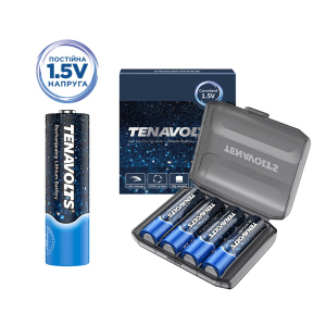 Аккумулятор Tenavolts Lithium AA 1.5В 1850 мА·ч 4 шт в пластиковом боксе (191763001134) ТОП в Днепре