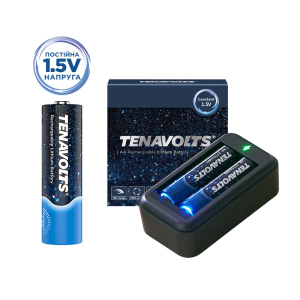 Акумулятор Tenavolts Lithium AA 1.5В 1850 мА·год 2 шт із зарядним пристроєм (191763000731)