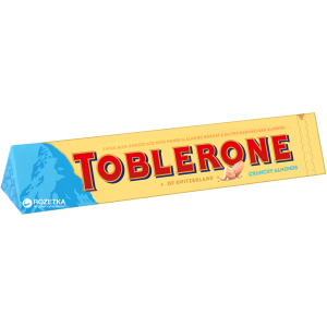 Упаковка шоколаду Toblerone Молочний з хрустким мигдалем 100 г х 20 шт (7622300710620) в Дніпрі