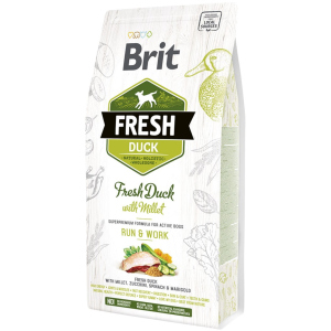 Сухий корм Brit Fresh Active Run &amp; Work для активних дорослих собак з качкою та пшоном 2.5 кг (8595602530823) надійний