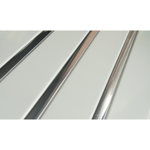 Реечный алюминиевый потолок Allux белый матовый - хром зеркальный комплект 200 см х 350 см
