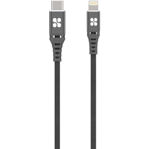 Кабель Promate PowerCord Type-C - Lightning 1.2 м Grey (powercord.grey) краща модель в Дніпрі