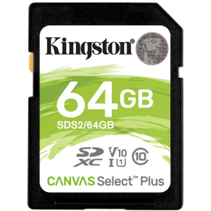 Kingston SDXC 64GB Canvas Select Plus Class 10 UHS-I U1 V10 (SDS2/64GB)