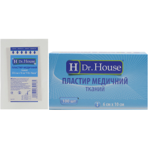 Пластир медичний тканинний H Dr. House 6 см х 10 см (5060384392165) краща модель в Дніпрі