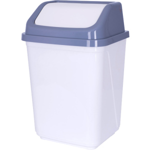 Корзина для мусора Violet House 35х22.5х30 см White-grey (0099 WHITE -GREY с/кр.20 л) лучшая модель в Днепре