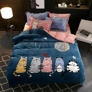 Пододеяльник MirSon Бязь Premium 17-0492 Furry cats 160 x 220 см (2200003469462) в Днепре