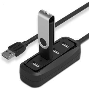 USB-хаб Vention USB Hub 4-Port 2.0 0.5 м Black (VAS-J43) (43387944) краща модель в Дніпрі