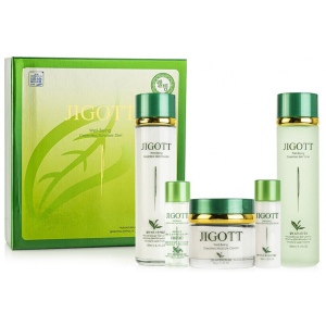 Набор для ухода за лицом Jigott Зеленый Чай Well-being Green Tea Skin Care 3SET (8809541281266) ТОП в Днепре