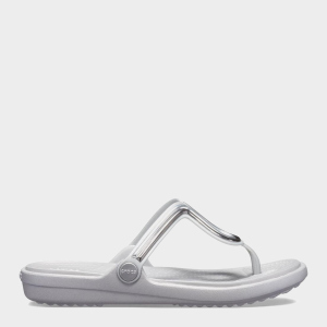 В'єтнамки Crocs Jibbitz Sanrah MetalBlock Flat Flip 205470-98Q-W7 37-38 23.8 см Сріблясті (191448322042) в Дніпрі