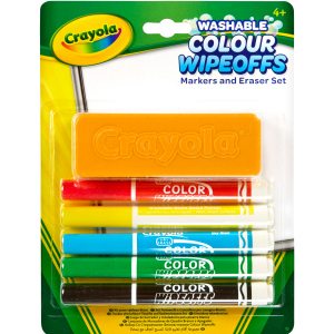 Набор фломастеров Crayola Washable для сухого стирания с щеткой 5 шт (256417.012) (0071662093020) в Днепре