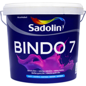 купить Краска Sadolin Bindo 7 - матовая латексная краска для стен и потолка, белая, BW, 5 л (5072654)