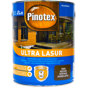 Лазур Pinotex Ultra Lasur - напівматове алкідне просочення для дерева, блакитне, з декоративним ефектом, калюжниця, 3 л (5308987) в Дніпрі