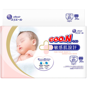 Подгузники GOO.N Plus для новорожденных до 5 кг размер SS 36 шт (4902011843330) в Днепре