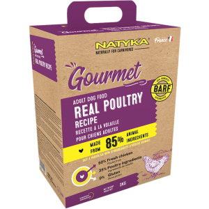 Полувлажный корм для взрослых собак с птицей Natyka Gourmet Adult Real Poultry 3 кг (5430001795080) лучшая модель в Днепре