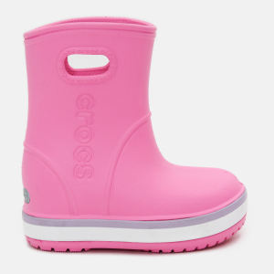 Резиновые сапоги Crocs Crocband Rain Boot 205827-6QM-C10 27-28 Розовые с лавандовым (191448410428) лучшая модель в Днепре