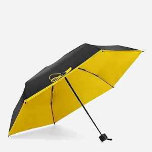 Зонт складной Supretto Pocket Umbrella 5072-0003 механический Черный с желтым (2000100014615) ТОП в Днепре