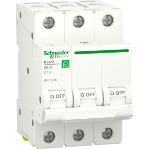 Автоматичний вимикач Schneider Electric RESI9 10 А, 3P, крива, 6кА в Дніпрі