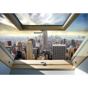 Фотообои флизелиновые DecoArt Вид из окна на Нью-Йорк 254 x 184 см 2 сегмента (10415-V4)