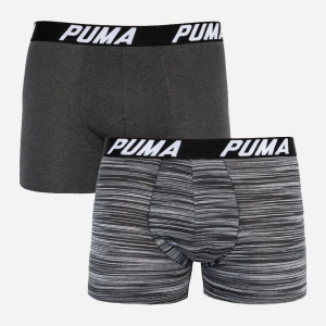 Набор трусов Puma Spacedye Stripe Boxer 2P 501002001-200 2 шт L Черный с серым (8718824805269)