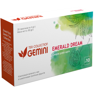 Чай зелений пакетований Gemini Tea Collection Grand Pack Смарагдова мрія 4 г х 20 пакетиків (4820156430904) надійний