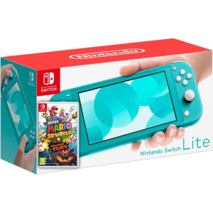 Nintendo Switch Lite Turquoise + Гра Super Mario 3D World + Bowser's Fury (російська версія) краща модель в Дніпрі