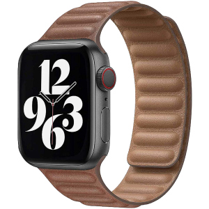 Ремінець Promate Maglet-44 для Apple Watch 42-44 мм 1/2/3/4/5/6/SE Brown (maglet-44.brown) ТОП в Дніпрі