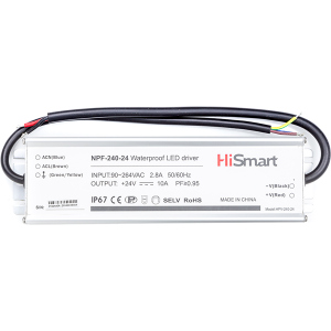 Блок питания HiSmart 24V 10A 240W PFC IP67 (NPF-240-24) ТОП в Днепре