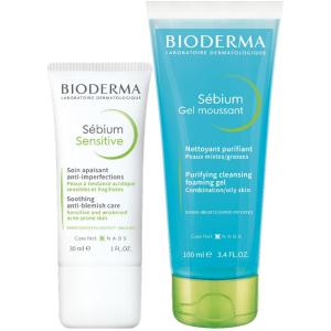 Набір Bioderma Флюїд Sebiom Sensitive 30 мл + Очищаючий гель Sebiom 100 мл (3041306016996) в Дніпрі