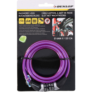 Велосипедний замок Dunlop 6 х 1200 мм Фіолетовий (871125202922 violet) надійний