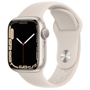 Смарт-годинник Apple Watch Series 7 GPS 41mm Starlight Aluminium Case with Beige Sport Band (MKMY3UL/A) ТОП в Дніпрі