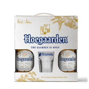 Подарочная упаковка пива HoeGaarden Witbier светлое нефильтрованное 4.7% 0.75 л + Стакан 0.3 л (5410228158431) лучшая модель в Днепре