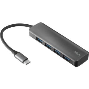 USB-хаб Trust Halyx USB-C to 4-Port USB-A 3.2 Aluminium (TR23328) ТОП в Дніпрі