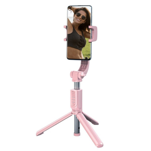 Селфи-монопод Baseus SULH-04 Lovely Uniaxial Bluetooth Folding Stand Selfie Stabilizer с треногой Розовый лучшая модель в Днепре