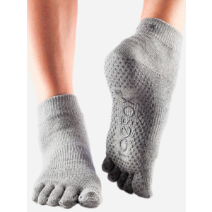 Шкарпетки ToeSox Grip Full Toe Ankle L (43-45) Сірі (841090108364) ТОП в Дніпрі