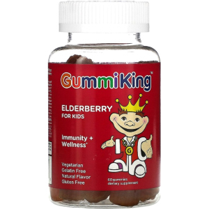 Бузина для дітей Gummi King міцний імунітет, смак малини, Elderberry for Kids, GummiKing, 60 жувальних цукерок (835776001438)