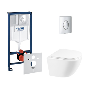 Набір інсталяція 4 в 1 Grohe Rapid SL 38721001 + унітаз із сидінням Qtap Robin QT1333046ERW в Дніпрі