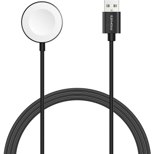 Кабель Promate AuraCord-A USB Type-A для заряджання Apple Watch з MFI 1 м Black (auracord-a.black) краща модель в Дніпрі