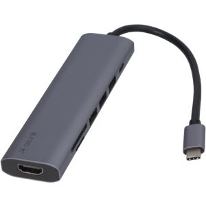 USB-хаб адаптер Ailink Aluminium 7 в 1 USB-C 4K HDMI 100W PD Reader Hub ТОП в Дніпрі