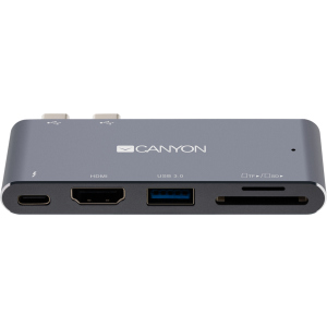Мультипортовая док-станция Canyon 5-в-1 USB Type C (CNS-TDS05DG) лучшая модель в Днепре