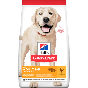 Сухой корм для малоактивных собак крупных пород Hill's Science Plan Light Adult Large Breed Chicken с курицей - 14 кг (604372) (52742025902) лучшая модель в Днепре