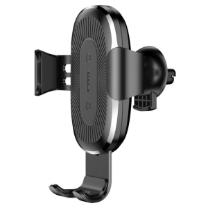 Автодержатель Холдер с беспроводной зарядкой Baseus Fast Charger Gravity Car Mount (WXYL-01) Black лучшая модель в Днепре