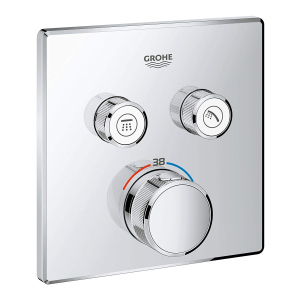 Внешняя часть смесителя без скрытой части GROHE Grohtherm SmartControl хром латунь 158x158мм 29124000 ТОП в Днепре