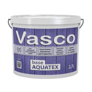 Грунтовка акриловая для древесины внутри и снаружи Vasco base AQUATEX 2,7л