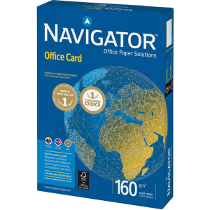 Бумага офисная Navigator Office Card A4 160 г/м2 класс A 250 листов Белая (5602024381377)