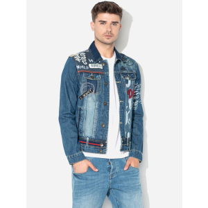 хорошая модель Куртка джинсовая Desigual 19SMED12/5053 XXL Синий джинс/Принт (8434486692152)