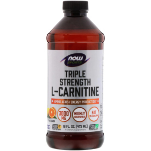 Жироспалювач NOW Foods Carnitine Liquid 3000 мг - 473 мл Citrus (733739000644) краща модель в Дніпрі