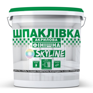 Шпаклівка акрилова фінішна, готова до застосування для внутрішніх та зовнішніх робіт SkyLine Біла 16 кг ТОП в Дніпрі