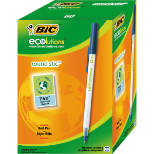 Набор шариковых ручек BIC Round Stic ECOlutions Синий 1 мм 60 шт (3086123256651) в Днепре